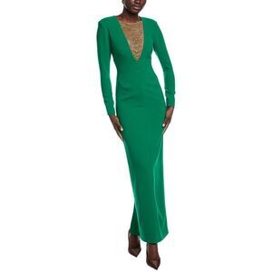Carla Ruiz Womens Chain Bib Maxi Dress, Green